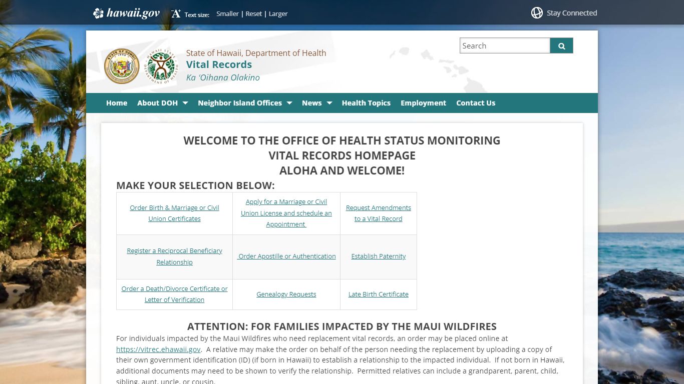 Vital Records - Hawaii State Department of Health
